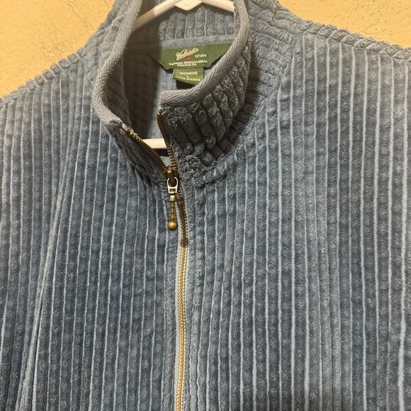 Woolrich Corduroy Vest Women’s Sz L Kinsdale Deep Atlantic Wide Wale Teal Green - Picture 4 of 6